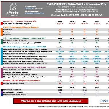 Calendrier Inter Bagnols-Sur-Cèze 2e Semestre 2023